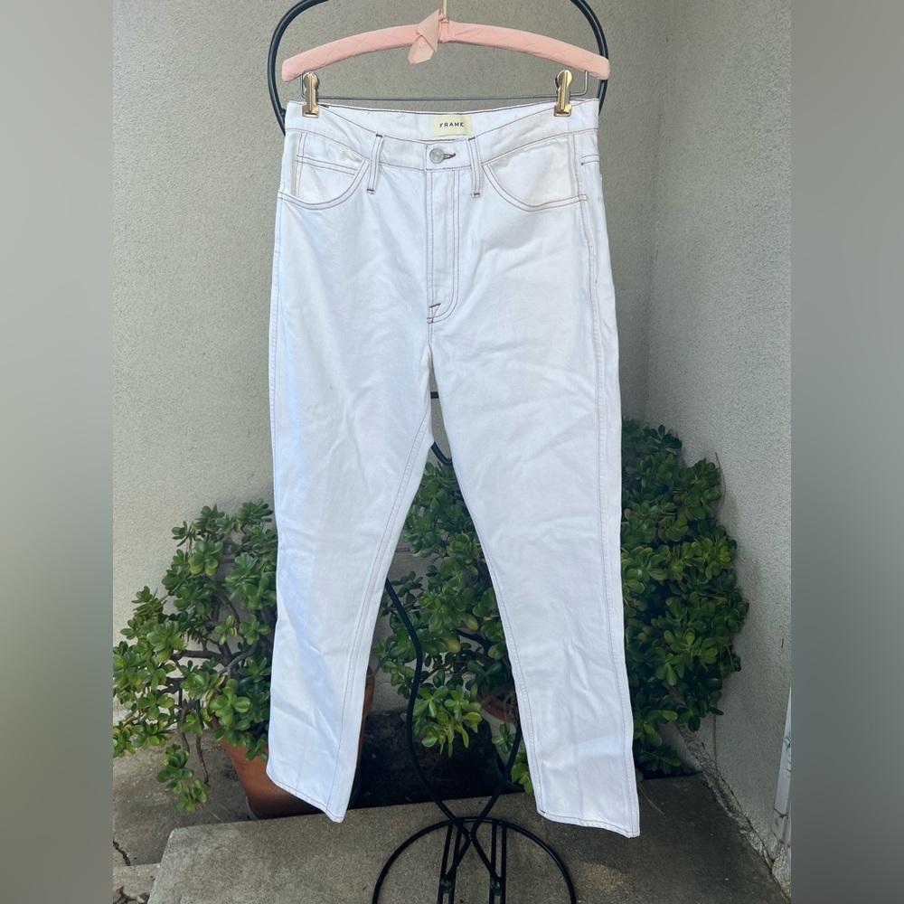 Frame off white jeans Sz 29 straight leg cotton made in USA